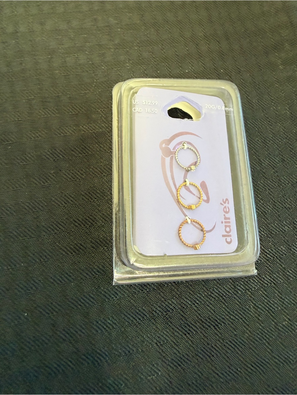 Claire’s 3 upper earrings NIB